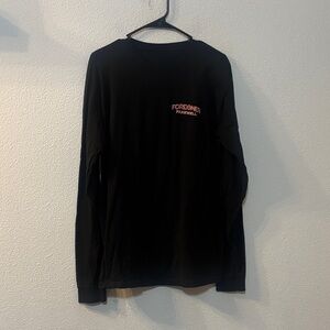 Foreigner Black Long-Sleeve Tee with Pink FOREIGNER Farewell Chest Graphic